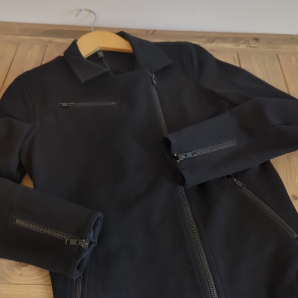 Eileen Fisher Black Asymmetrical Zip Jacket - Picture 5 of 10